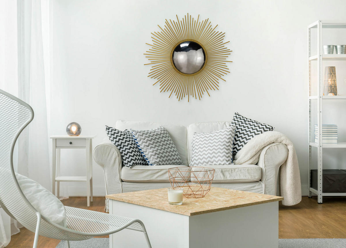 WANDSPIEGEL Gold 99/99 cm - Goldfarben, Metall (14.1/99/3cm) - KUNSTLOFT