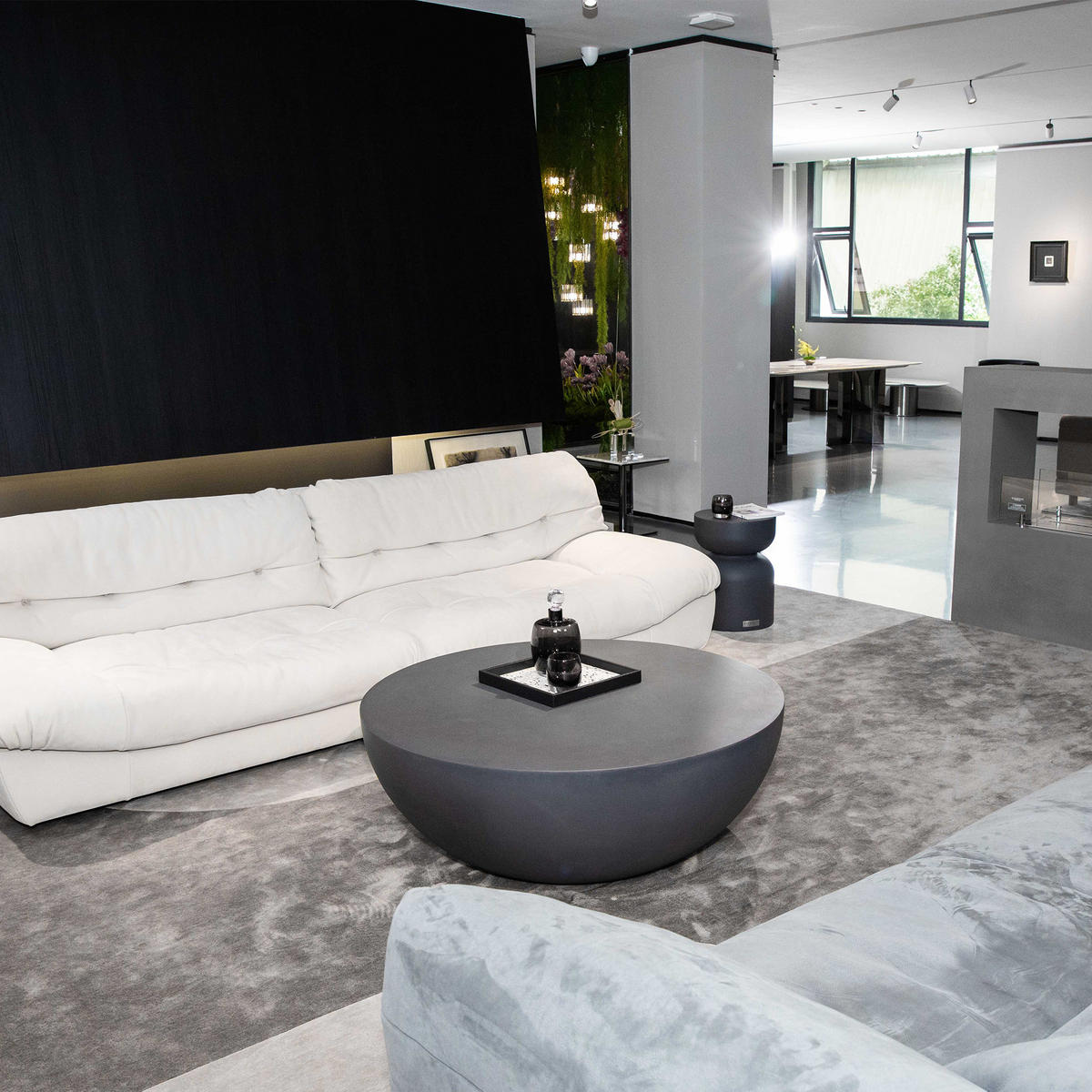 COUCHTISCH CHRONOS Mittel aus Beton 87 x 87 x 35 cm - Schwarz, Naturmaterialien (87/87/35cm) - Elementi
