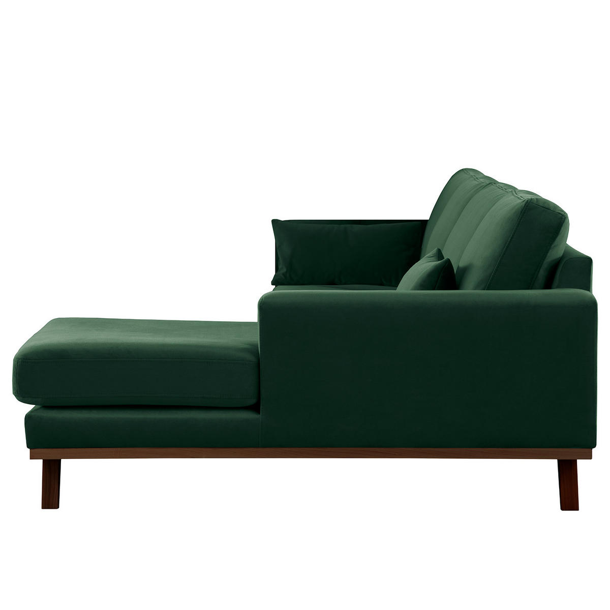 ECKSOFA mit Longchair - Buchefarben/Grün, Textil (281/153cm) - home24