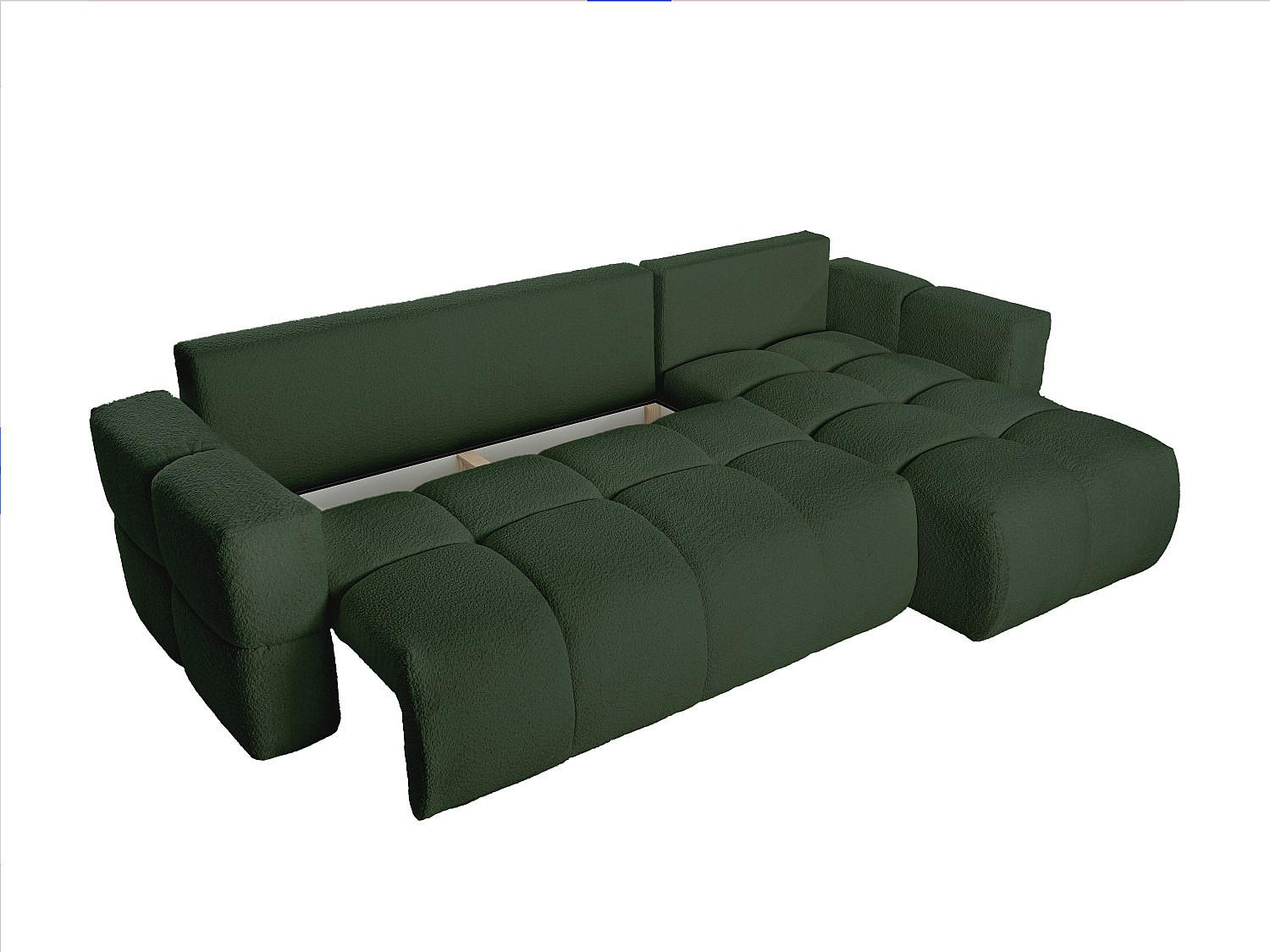 SCHLAFSOFA - 5 Personen-Sitzer - Stoff - Grün - - Grün, Textil (301/100/178cm) - Vente-Unique