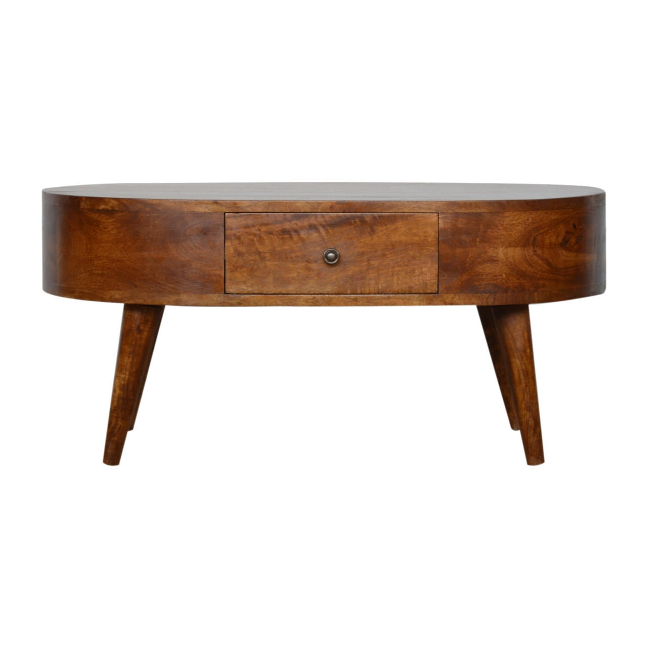 Artisan Furniture KONFERENČNÍ STOLEK Briarwood Rýhovaný, 2 zásuvky a otevřená police, světle hnědý