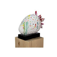 SKULPTUR Bunt 44/39 cm - Multicolor/Weiß, Stein (6.5/39/28cm) - KUNSTLOFT