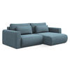 ECKSOFA mit Schlaffunktion Strukturstoff Stoff Blau - Blau/Schwarz, Kunststoff/Textil (240/149cm) - Makamii