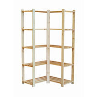 ECKREGAL PINEPEAK 170x85x38cm 5 Fachboden 1,2cm dickes Kiefernholz Natur - Naturfarben, Holz (85/170/38cm) - PROREGAL