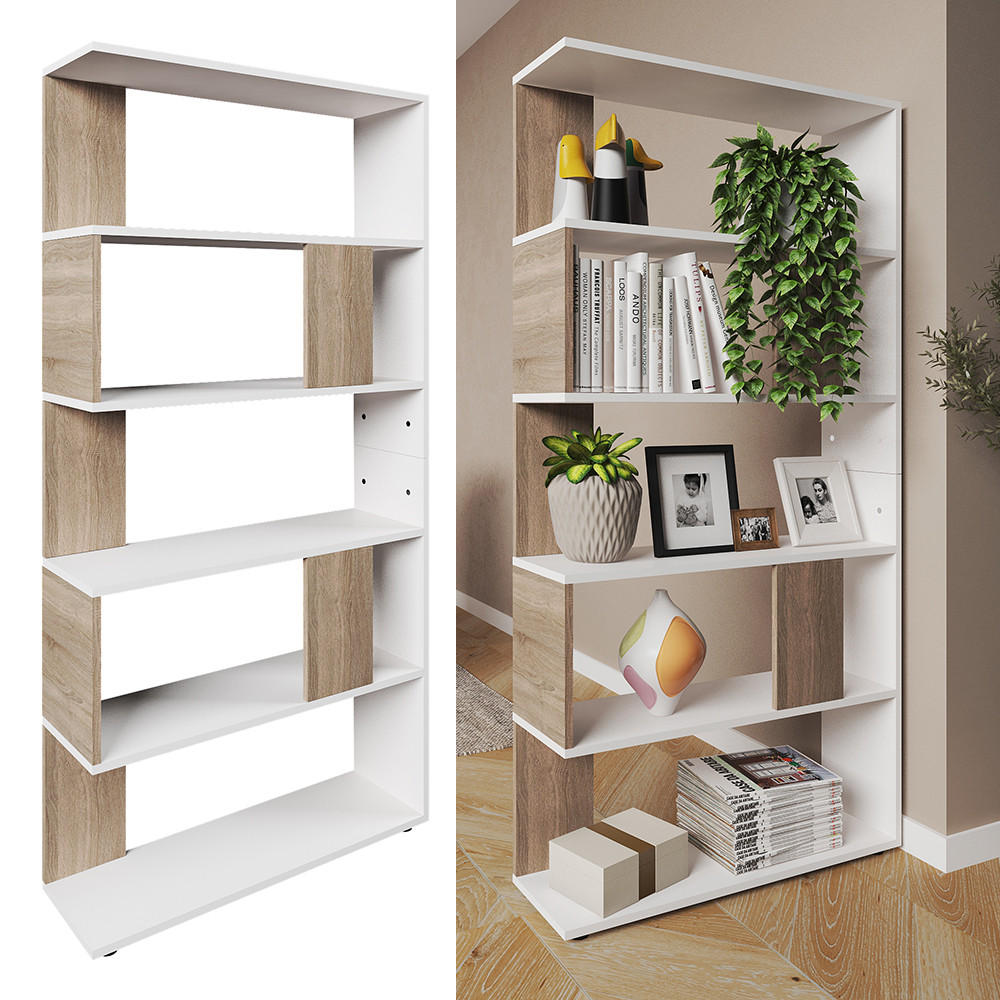 RAUMTEILER Sonoma 80 x 162.6 cm - Weiß/Sonoma Eiche, Holzwerkstoff (80/162.6/23.6cm) - Vicco