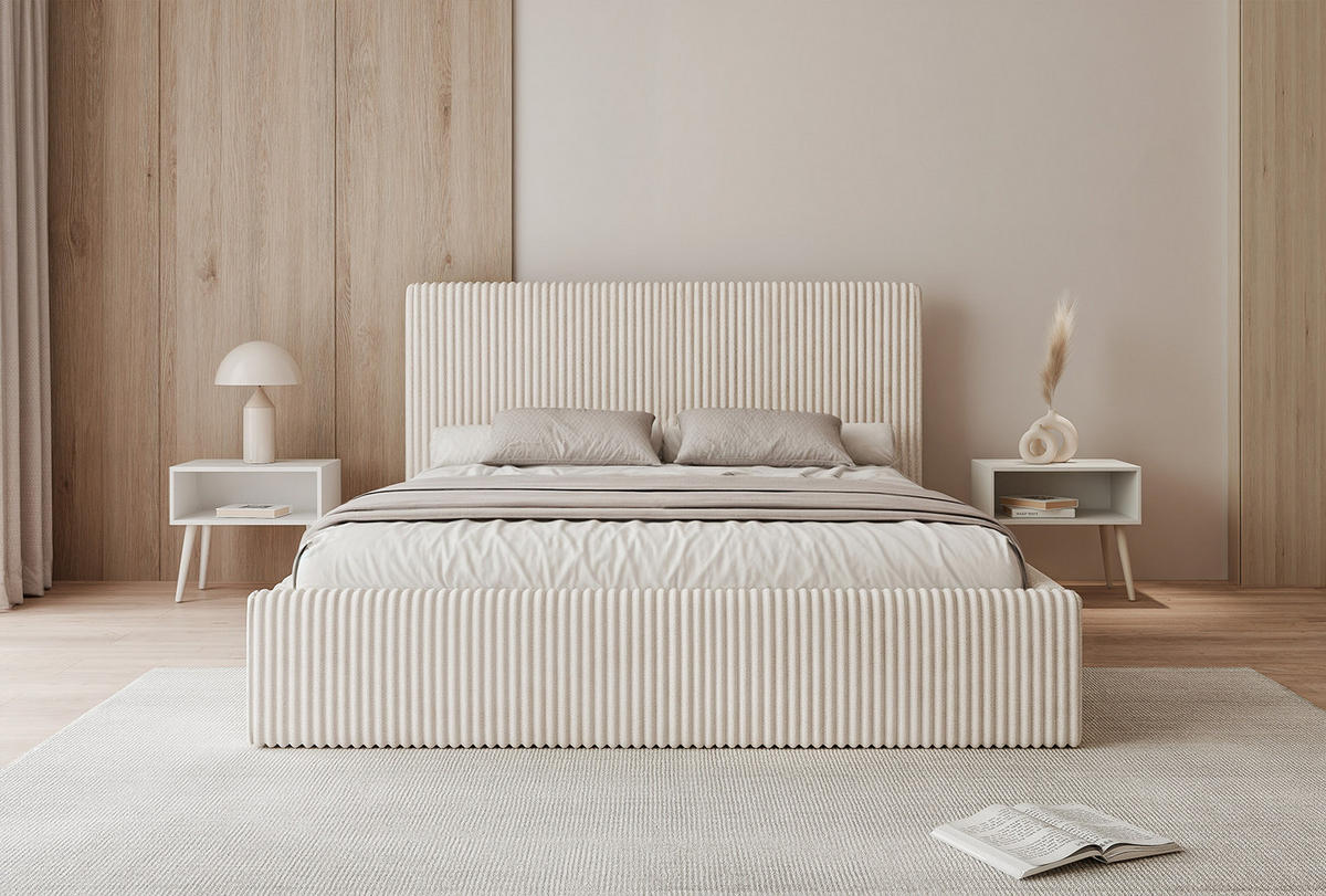 POLSTERBETT Fiugii 140x200 cm, Weiß - Weiß, Textil (140/200cm) - Fedve