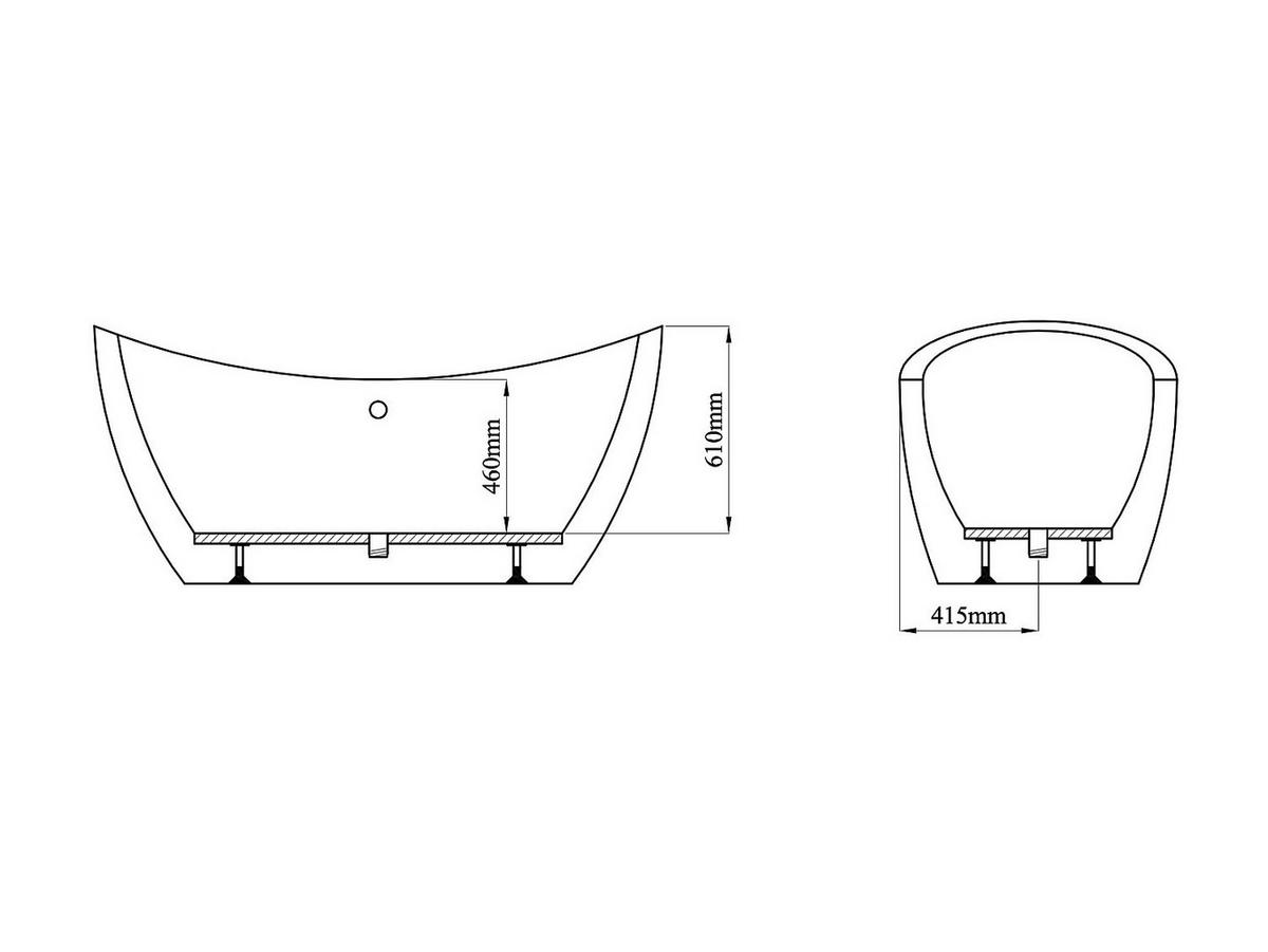 FREISTEHENDE Badewanne - 1 Person - acryl - weiß Alda - Weiß, Kunststoff (170/77/83cm) - Vente-Unique