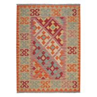 HANDWEBTEPPICH Kelim Gashgai Rosa 166/122 cm Schurwolle - Pink, Textil (122/166cm) - Looma