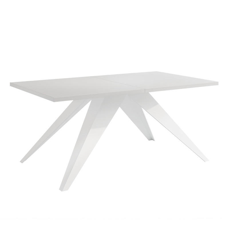 AUSZIEHTISCH XANDRO 160/90/76 cm mit Metallgestell, Weiß - Weiß, Holzwerkstoff/Metall (90/160/76cm) - Idohome