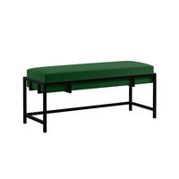 POLSTERBANK LAMO 100 Grün, Schwarzes Metallgestell - Schwarz/Grün, Textil/Metall (100/45/35cm) - Bettso