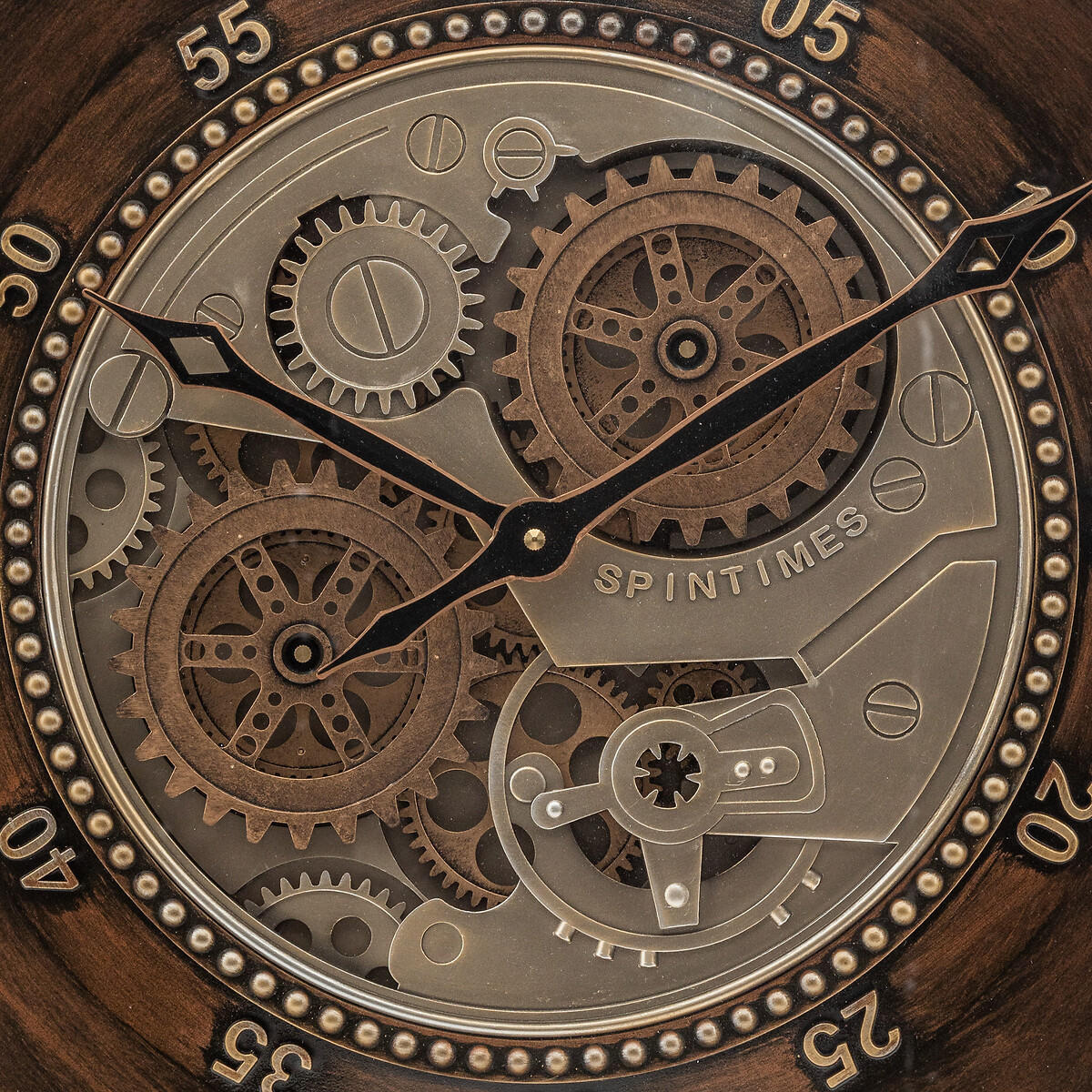 UHR im Retro-Stil mit sichtbarem Mechanismus Yoni 59/59/8,5 cm - Braun, Metall (59/8.5/59cm) - Atmosphera Createur d´interieur