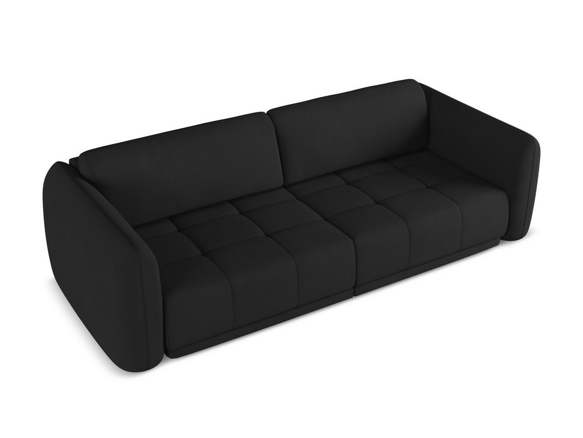 4-SITZER-SOFA Chenille Stoff Schwarz - Schwarz, Kunststoff/Textil (250/74/105cm) - Makamii