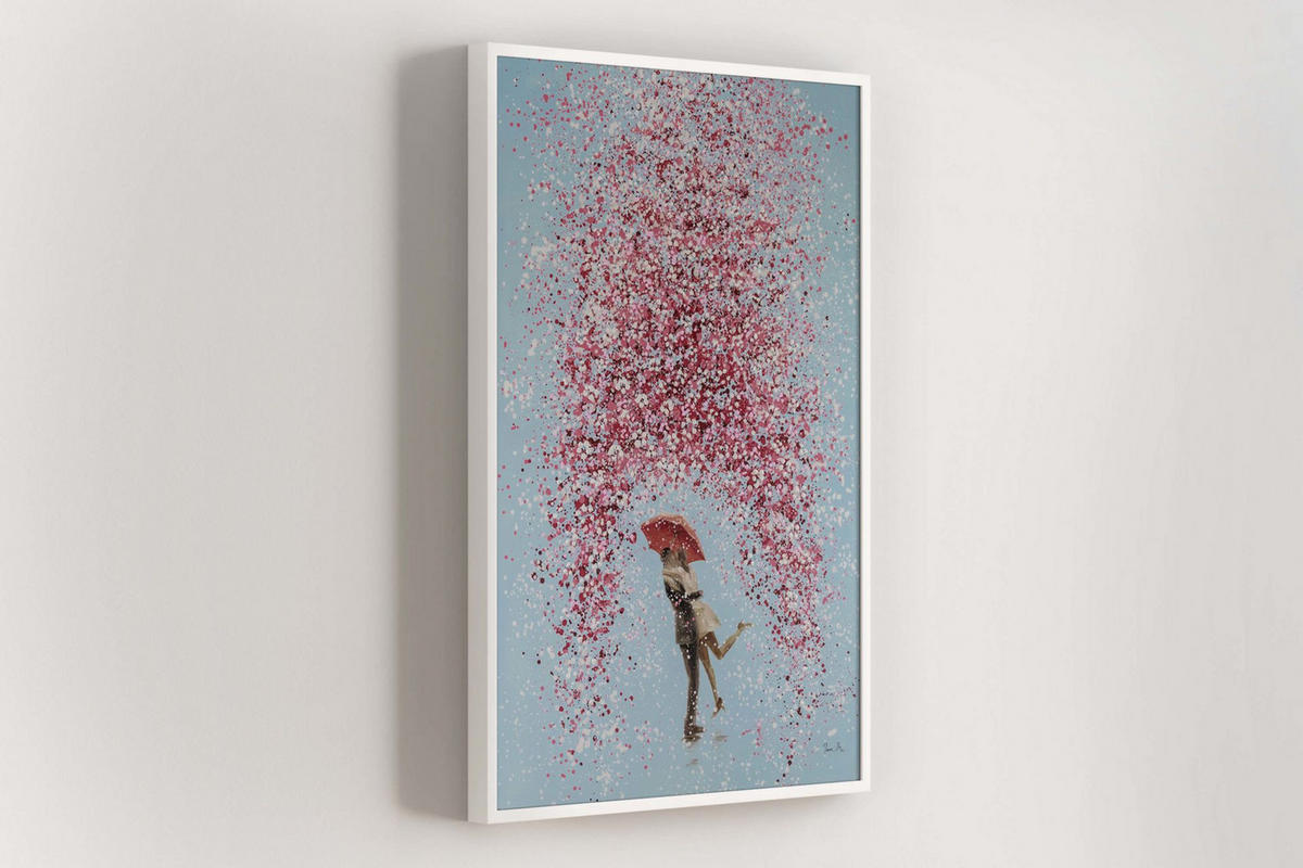 ACRYLBILD HANDGEMALT 80/120 cm - Blau/Pink, Holz/Textil (80/120cm) - KUNSTLOFT
