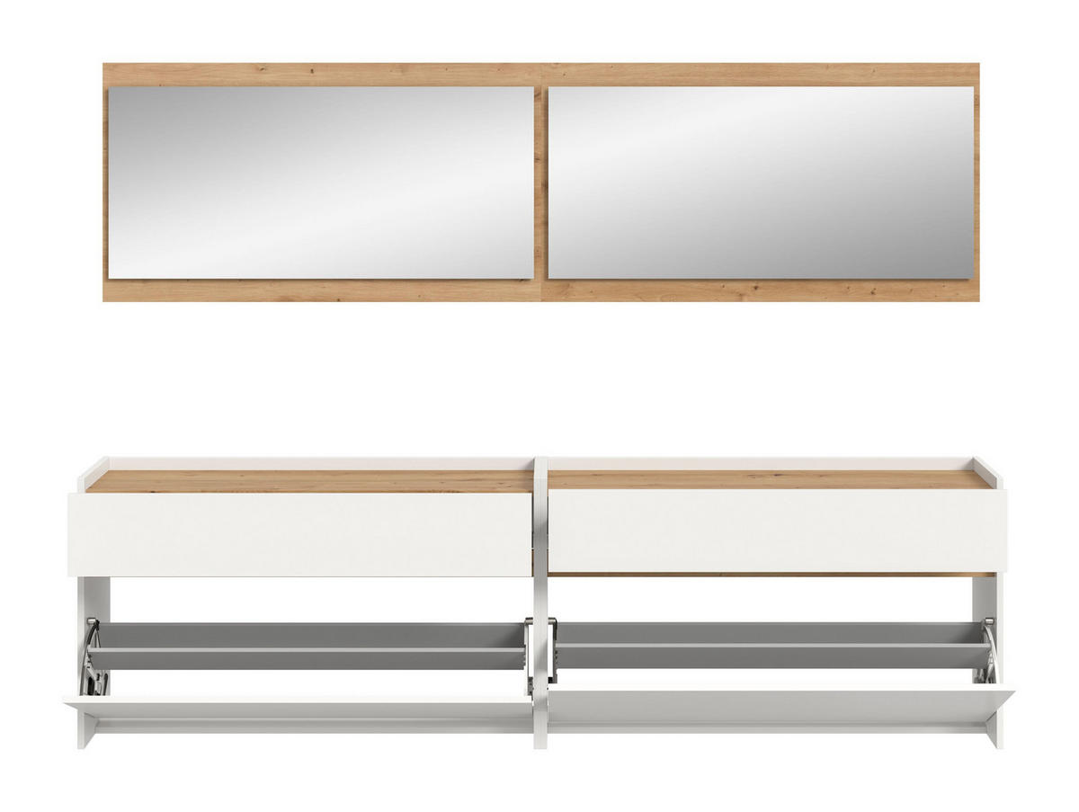 GARDEROBEN-SET DRIVE 4-tlg. (B/H/T: ca. 220/192/32 cm) in Weiß/weiß - Weiß, Holzwerkstoff (220/192/32cm)