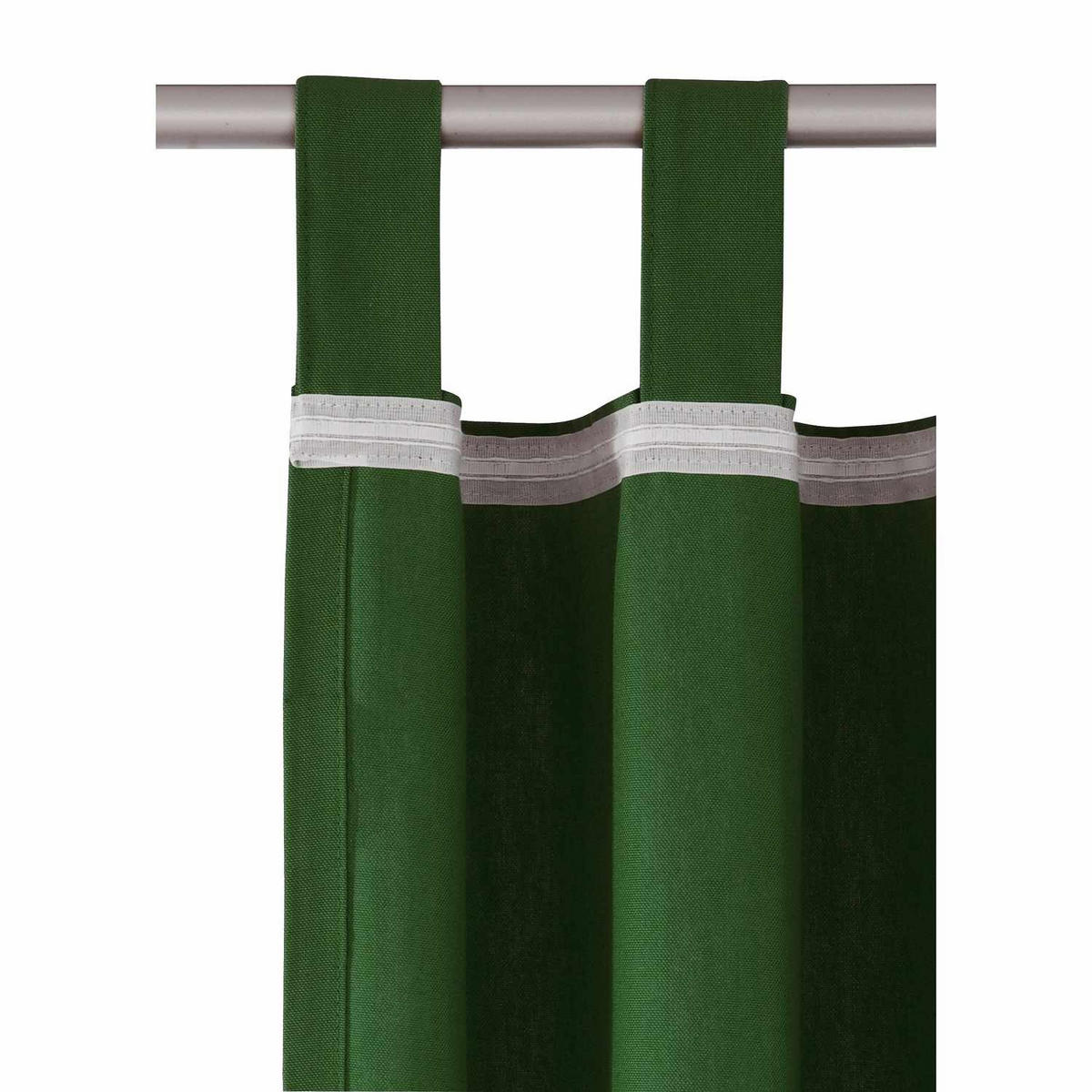 SCHLAUFENVORHANG IM UNI DESIGN DOVE Blickdicht - Dunkelgrün, Textil (140/0.5/255cm) - Tom Tailor