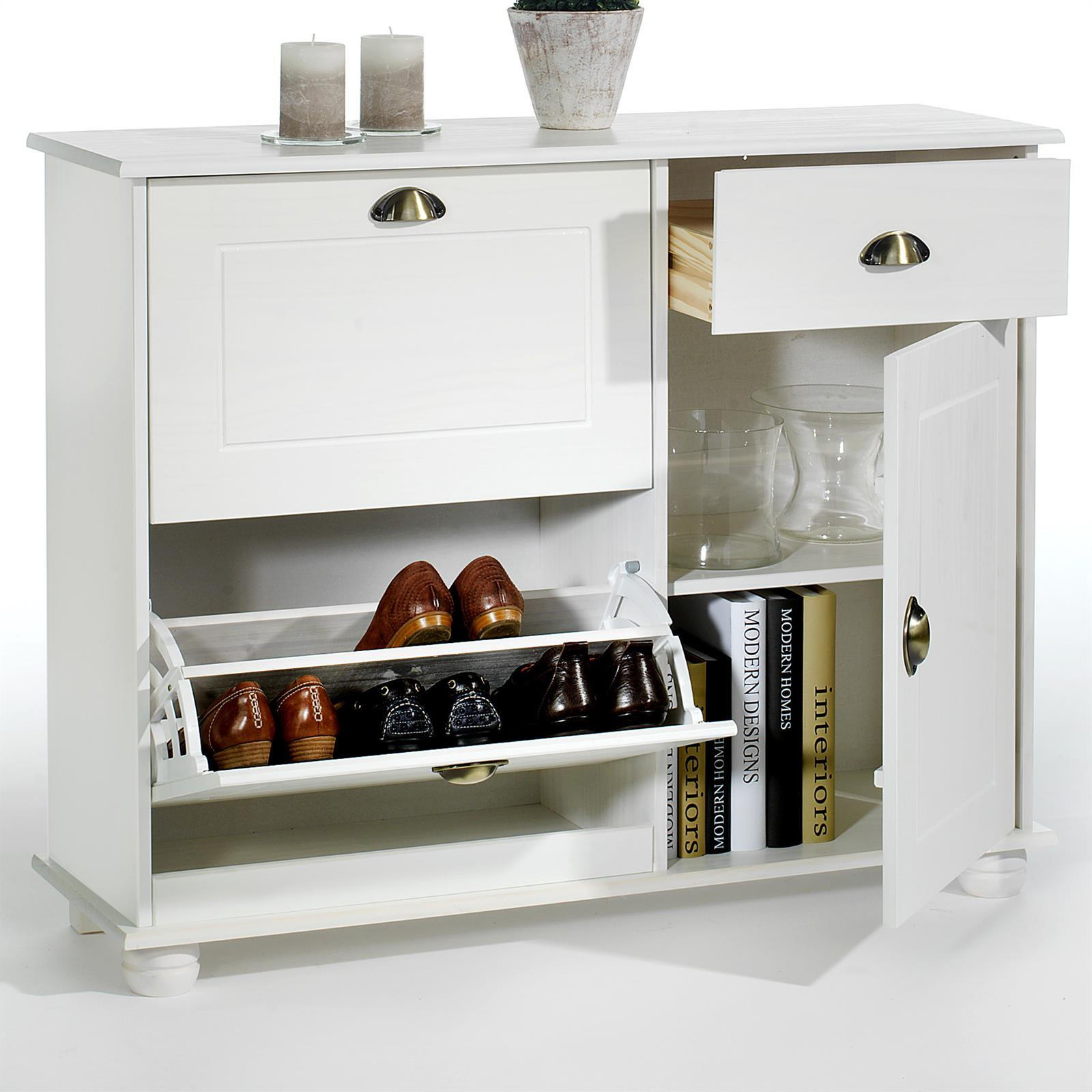 SCHUHSCHRANK COLMAR - Weiß, Holz (106/85/32cm) - IDIMEX