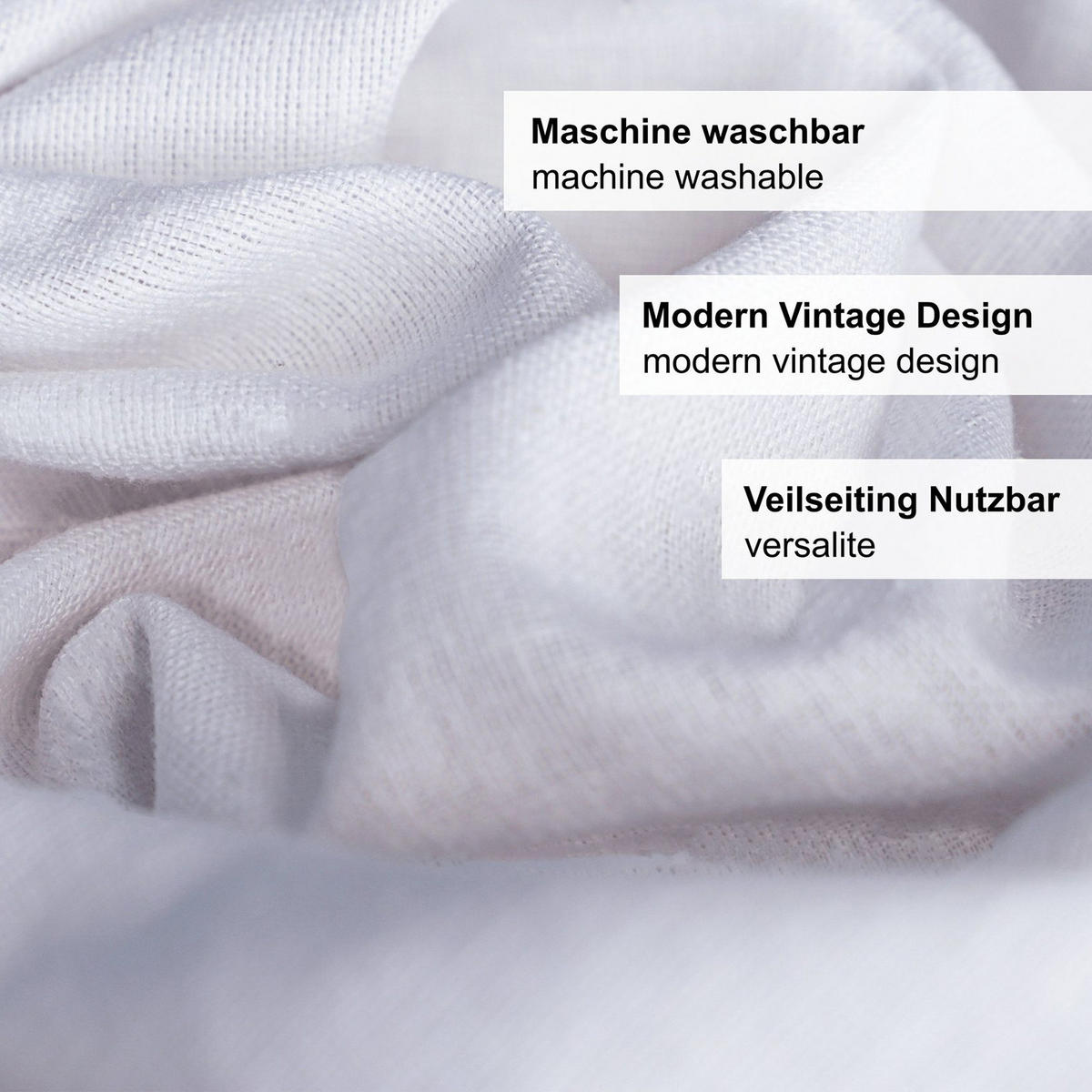 RUNDE Tischdecke Leinenoptik abwaschbar, Lotuseffekt, 140 cm, Weiß - Weiß, Textil (140/140cm)