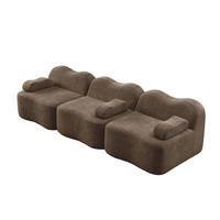 SOFA 288/98/70 cm in Braun aus Samt, modular und rahmenlos - Braun, Textil (98/70/288cm) - Flora Grace