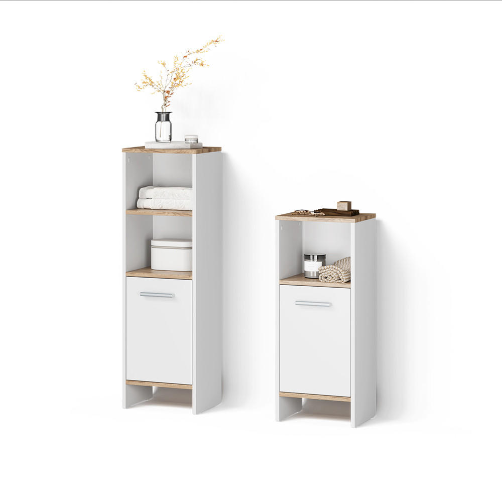 Livinity® SESTAVA KOUPELNOVÉHO NÁBYTKU Amalfi, Bílá/Zlatý mocný dub, 2dílná