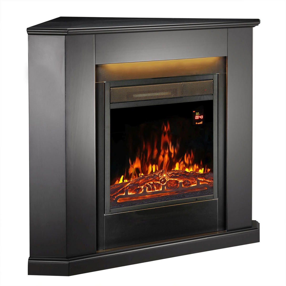 ELEKTROKAMIN 2000W dreieckig schwarz mit Flammeneffekt - Schwarz, Holz (96/93/57cm) - Juskys