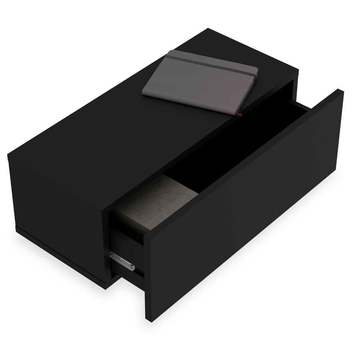 HÄNGENDER NACHTTISCH NANI schwarz - Schwarz, Holzwerkstoff (60/21/27cm) - IDIMEX