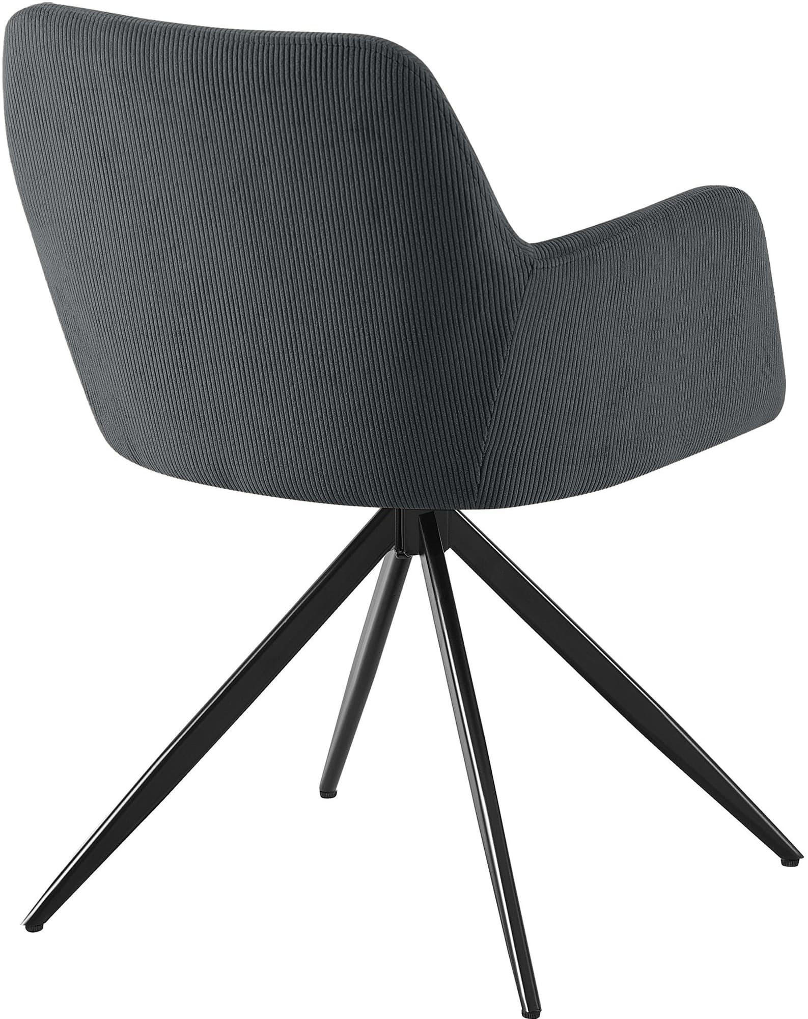 ESSZIMMERSTUHL Velina Cord schwarz - Schwarz, Textil/Metall (56/81/62cm) - TPFLiving