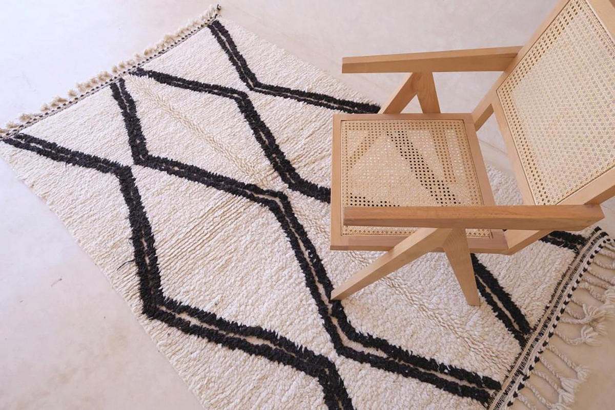 BERBERTEPPICH aus reiner Wolle 151x 243 cm - Beige, Naturmaterialien (151/243cm) - AFK Living