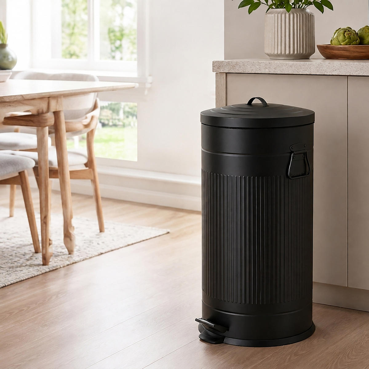 COȘ Negru cu pedală 40 l - negru, material plastic/metal (35/67/35cm) - Relaxdays