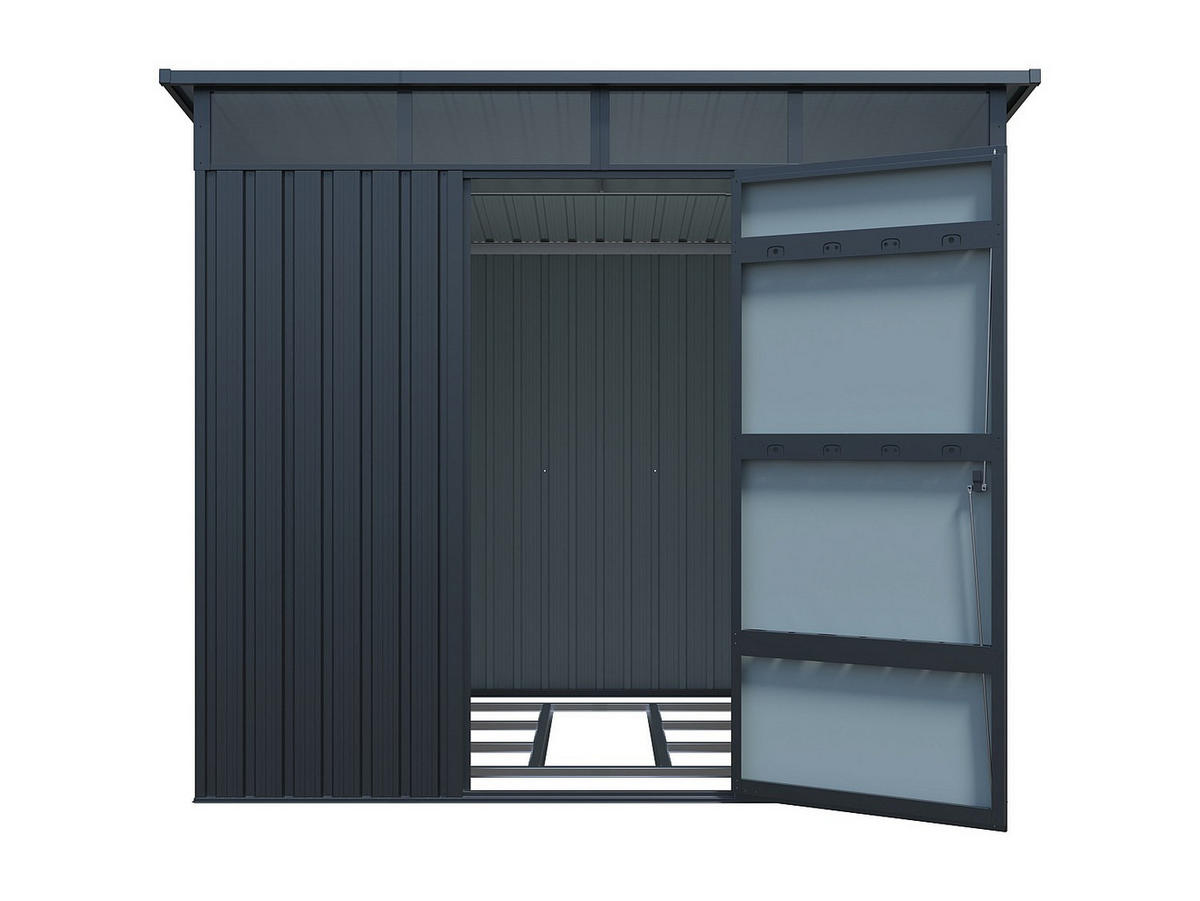 SCHREBERGARTENHAUS - 224 cm x 181 cm - metall - anthrazitgrau Clafton - Anthrazit, Metall (224/177/181cm) - Vente-Unique