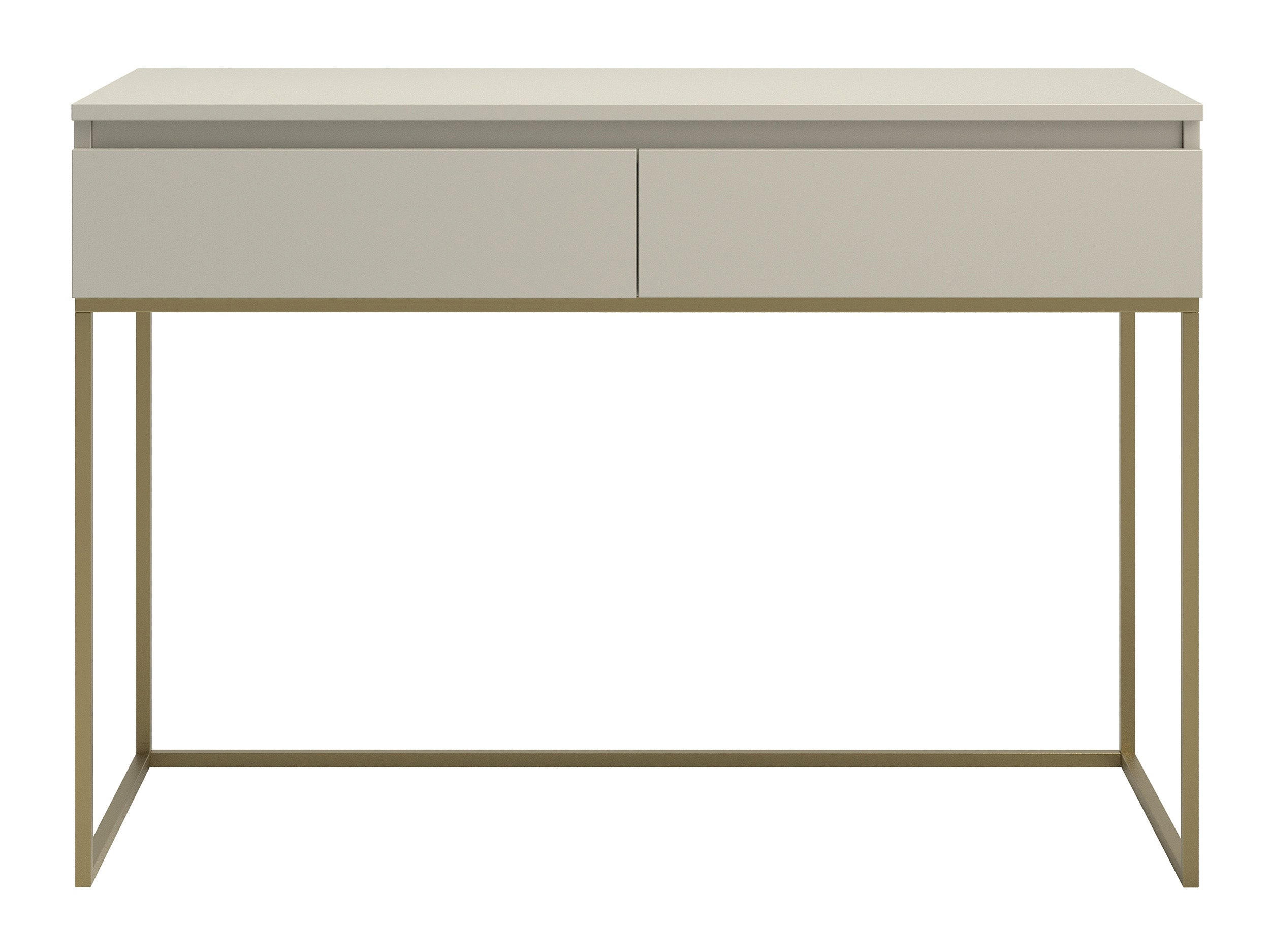 SCHMINKTISCH Selsey Bemmi Graubeige mit goldenem Metallgestell 120 cm - Beige/Goldfarben, Holzwerkstoff/Metall (120/80/50cm) - Selsey