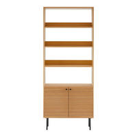 REGAL, Kyoto, Eiche, Holzwerkstoff / MDF / Metall, 80 x 30 x 200 cm - Eichefarben, Holzwerkstoff/Metall (80/200/30cm) - ebuy24