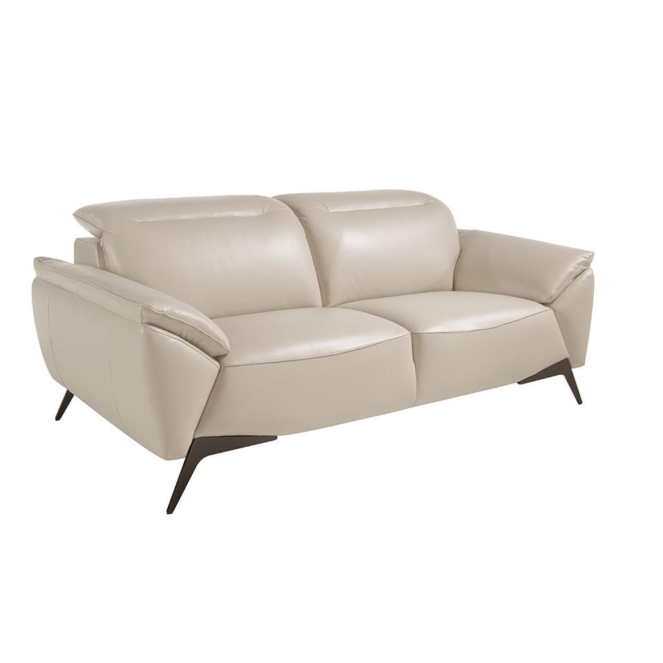 SOFA 2-SITZER Taupe Grau Schwarz 191/107/102 cm - Dunkelgrau/Schwarz, Leder (191/102/107cm) - ANGEL CERDA
