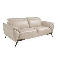 SOFA 2-SITZER Taupe Grau Schwarz 191/107/102 cm - Dunkelgrau/Schwarz, Leder (191/102/107cm) - ANGEL CERDA