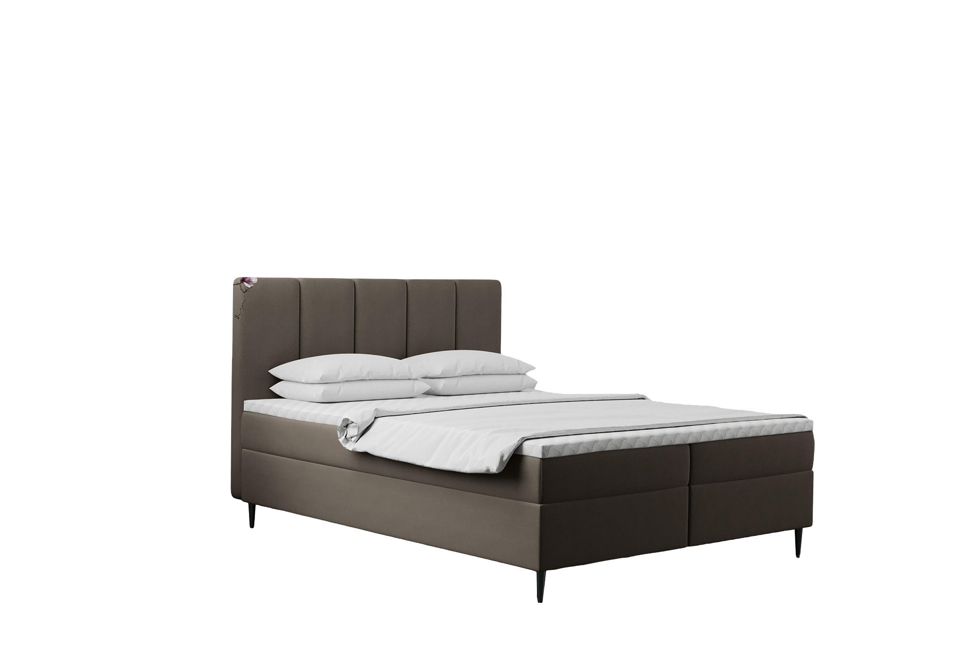 BOXBETT Mit Bettkasten Matratze ADEL Stoff Monolith Braun 140x200 cm H3-Bonell - Braun, Holz/Textil (140/200cm) - Kaiser Möbel