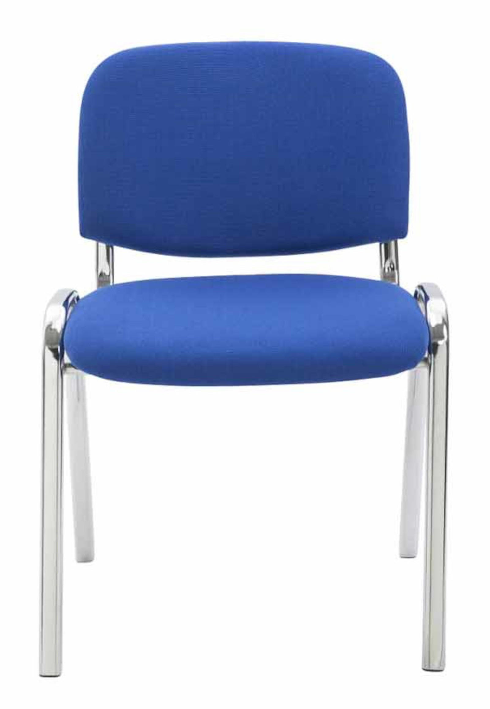 BESUCHERSTUHL 4er Set Stoff blau - Blau, Textil/Metall (54/79/64cm) - CLP