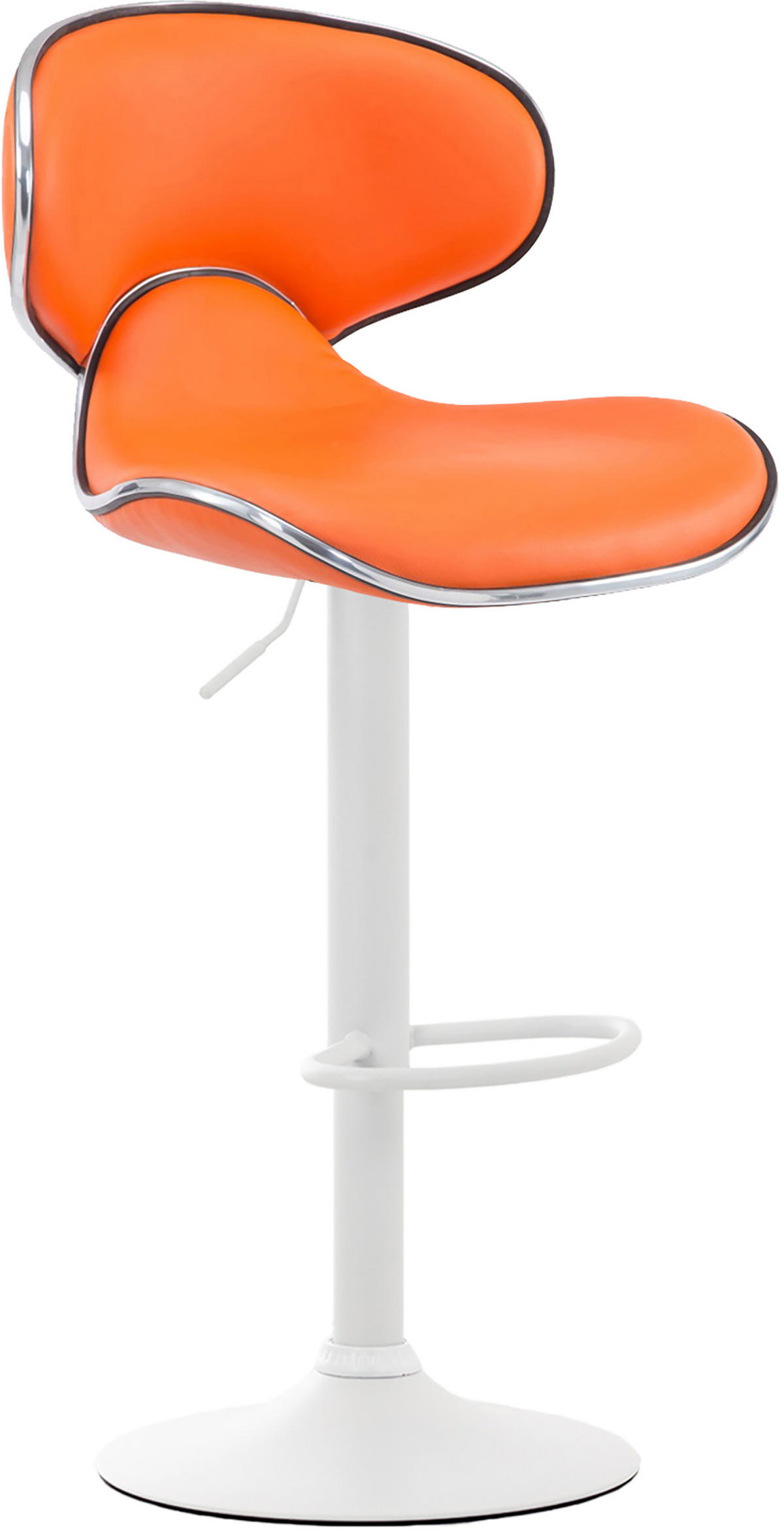 BARHOCKER 2er Set Las-Mallorcas Kunstleder weiß orange - Orange/Weiß, Kunststoff/Metall (46/108/49cm) - TPFLiving