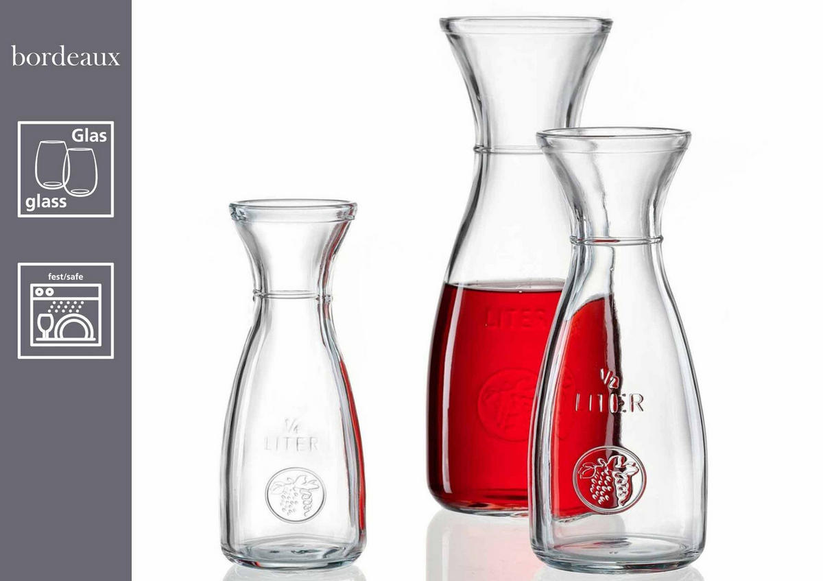 KARAFFEN Bordeaux transparent 500 ml 6er Set - Transparent, Glas (0.5L) - Ritzenhoff Breker
