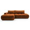 ECKSOFA Ombo Kupferbraun Velours 280 cm - Schwarz/Kupferfarben, Kunststoff/Textil (284/167cm) - Selsey