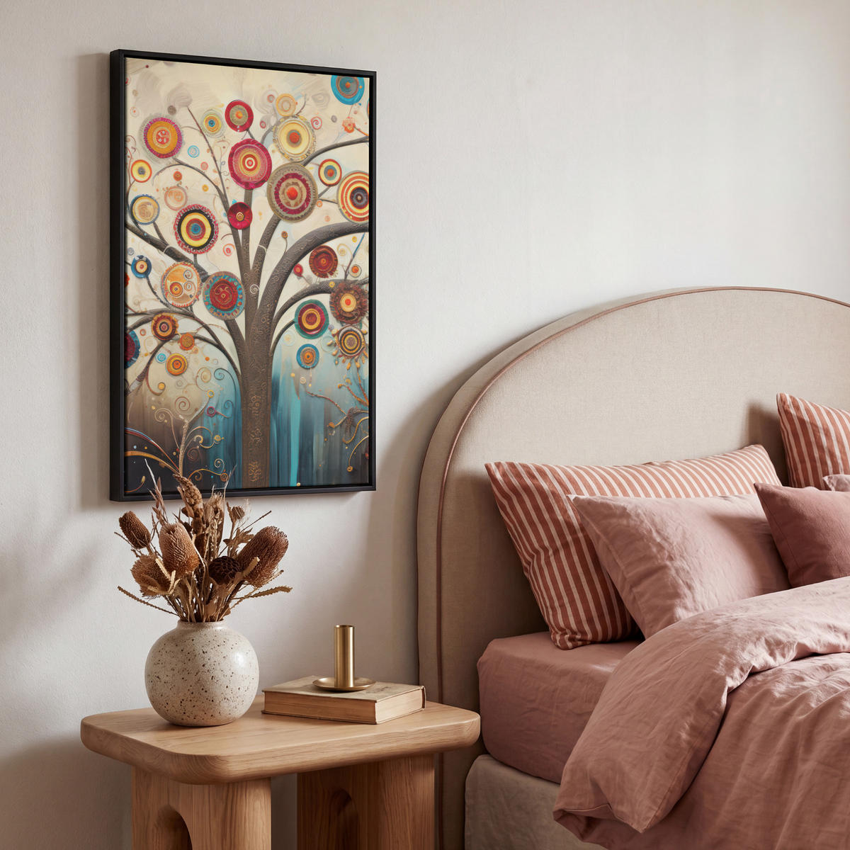 LEINWAND Bilder mit Rahmen - Baum - Baum des Lebens - Farbe - 40x60 - Braun, Textil (40/60cm) - MuchoWow
