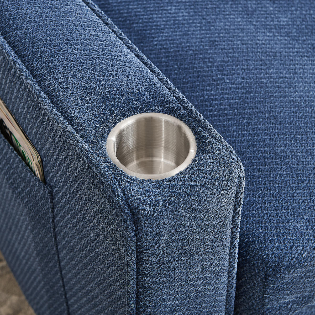 SCHLAFSOFA 3-in-1 mit USB-Ladeports Holz Stoff Navy Blue - Blau, Holz (134/73/195cm) - Meubliv