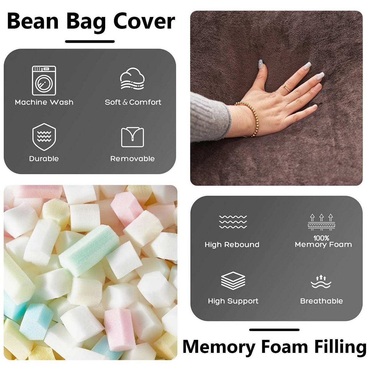 SITZSACKSOFA faltbar Braun - Braun, Kunststoff (90/50/90cm) - Beauniv