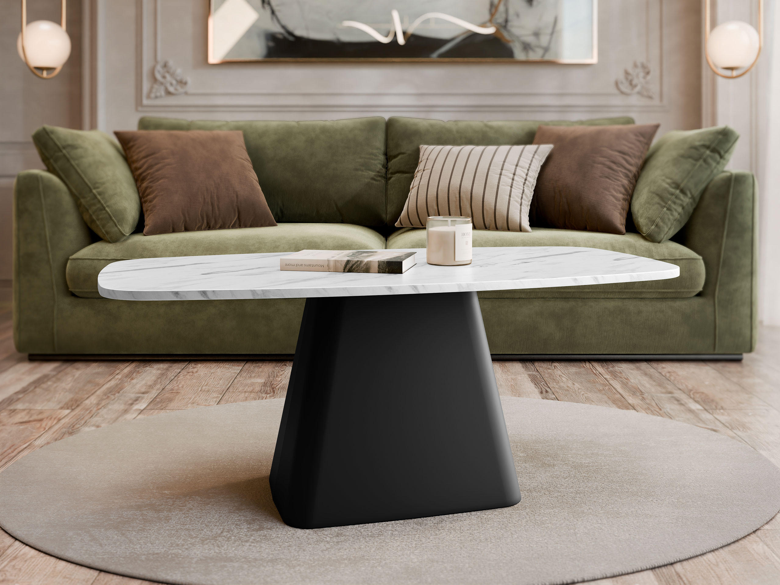 COUCHTISCH Noa - Schwarz/Weiß, Holzwerkstoff/Metall (60/120/48cm) - MIRJAN24
