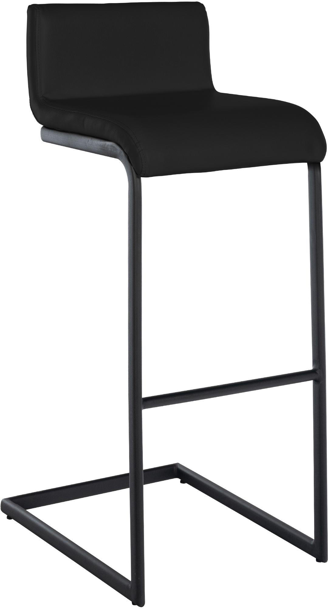 BARHOCKER Lederlook Schwarz - Schwarz, Textil/Metall (40/96/50cm) - CLP