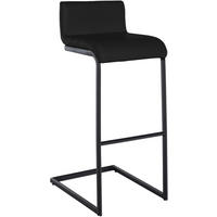 BARHOCKER Lederlook Schwarz - Schwarz, Textil/Metall (40/96/50cm) - CLP
