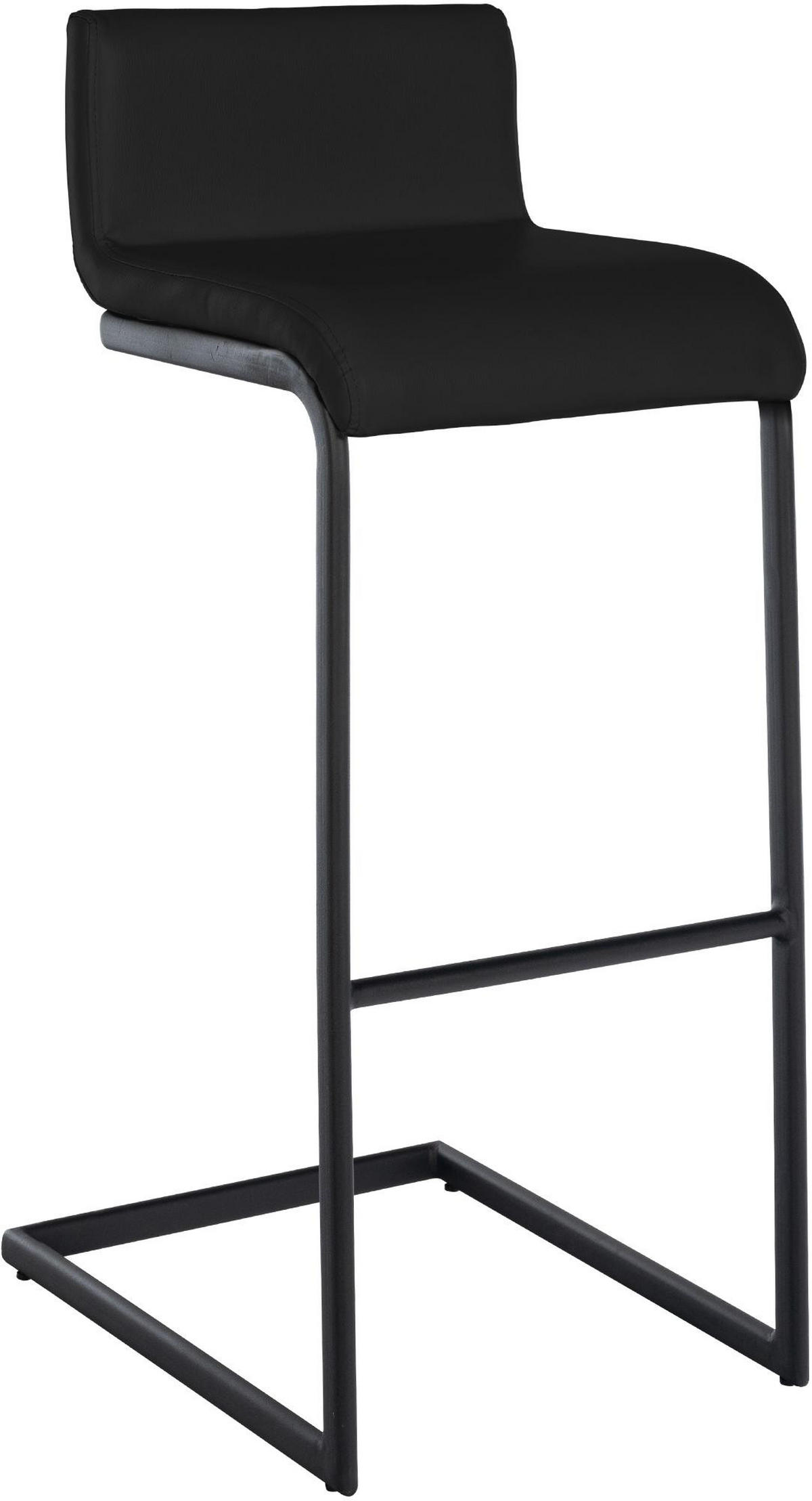 BARHOCKER Lederlook Schwarz - Schwarz, Textil/Metall (40/96/50cm) - CLP