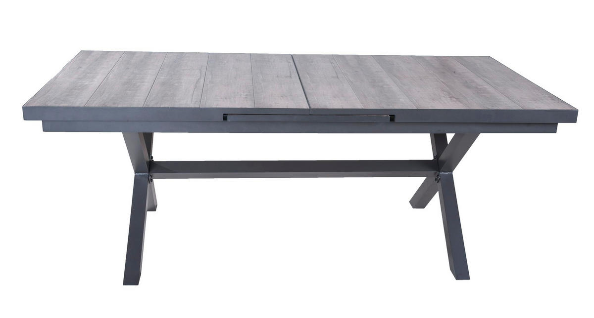 GARTENTISCH Jens Ausziehtisch - Dunkelgrau, Metall (260/100/77cm) - DELUKE