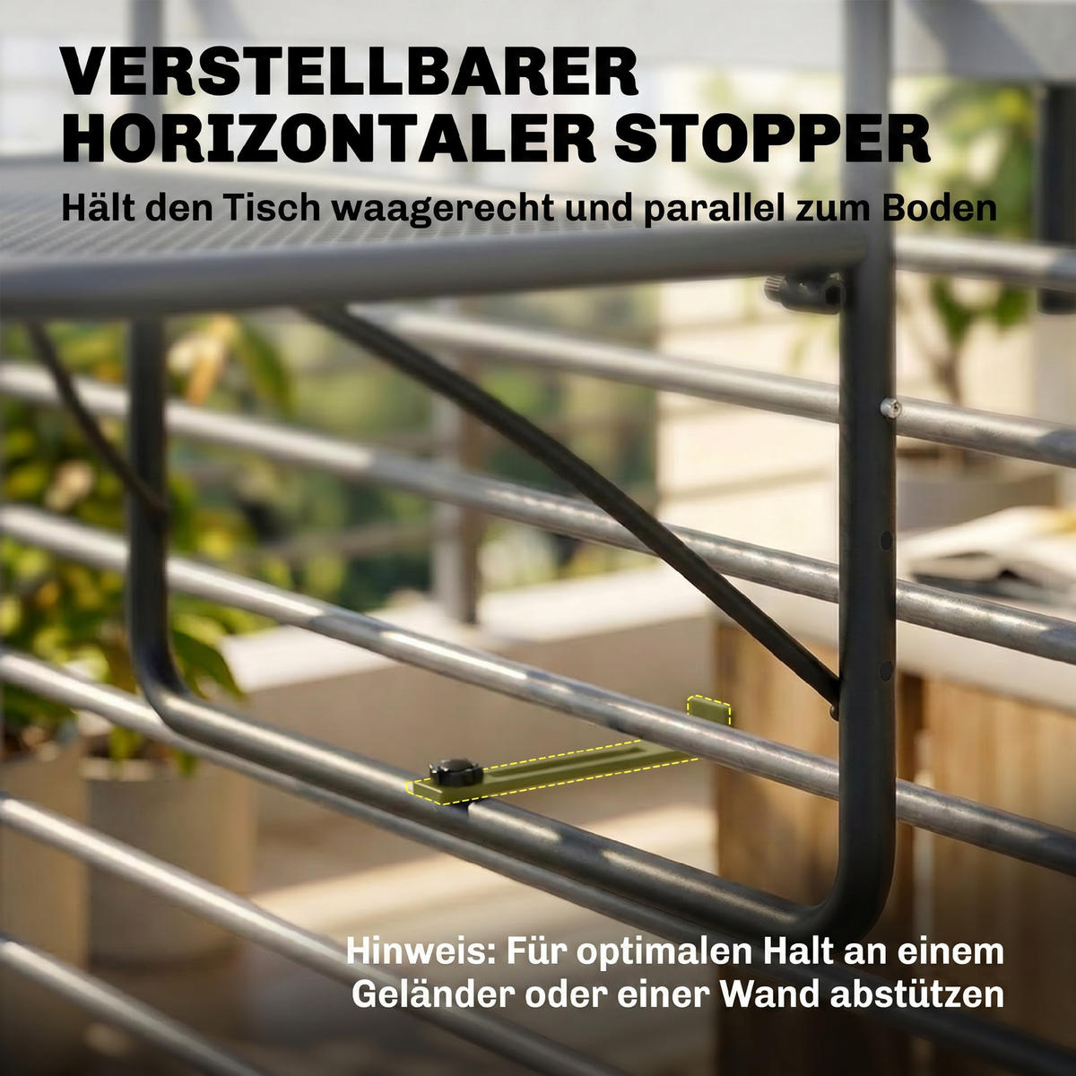 BALKONHÄNGETISCH, Schwarz, Metall - Schwarz, Metall (60/56/50cm) - Outsunny