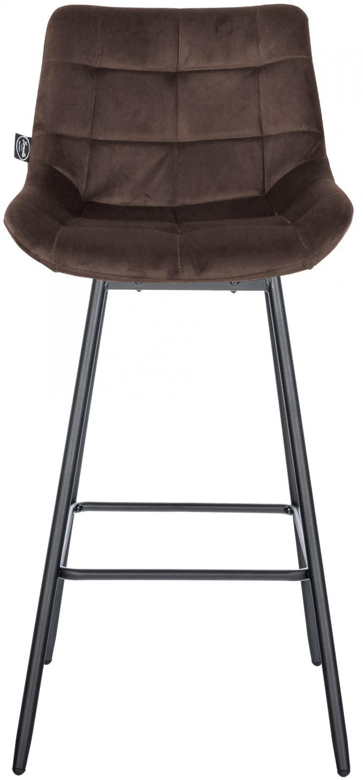 BARHOCKER Samt braun - Schwarz/Braun, Textil/Metall (49/105/56cm) - CLP