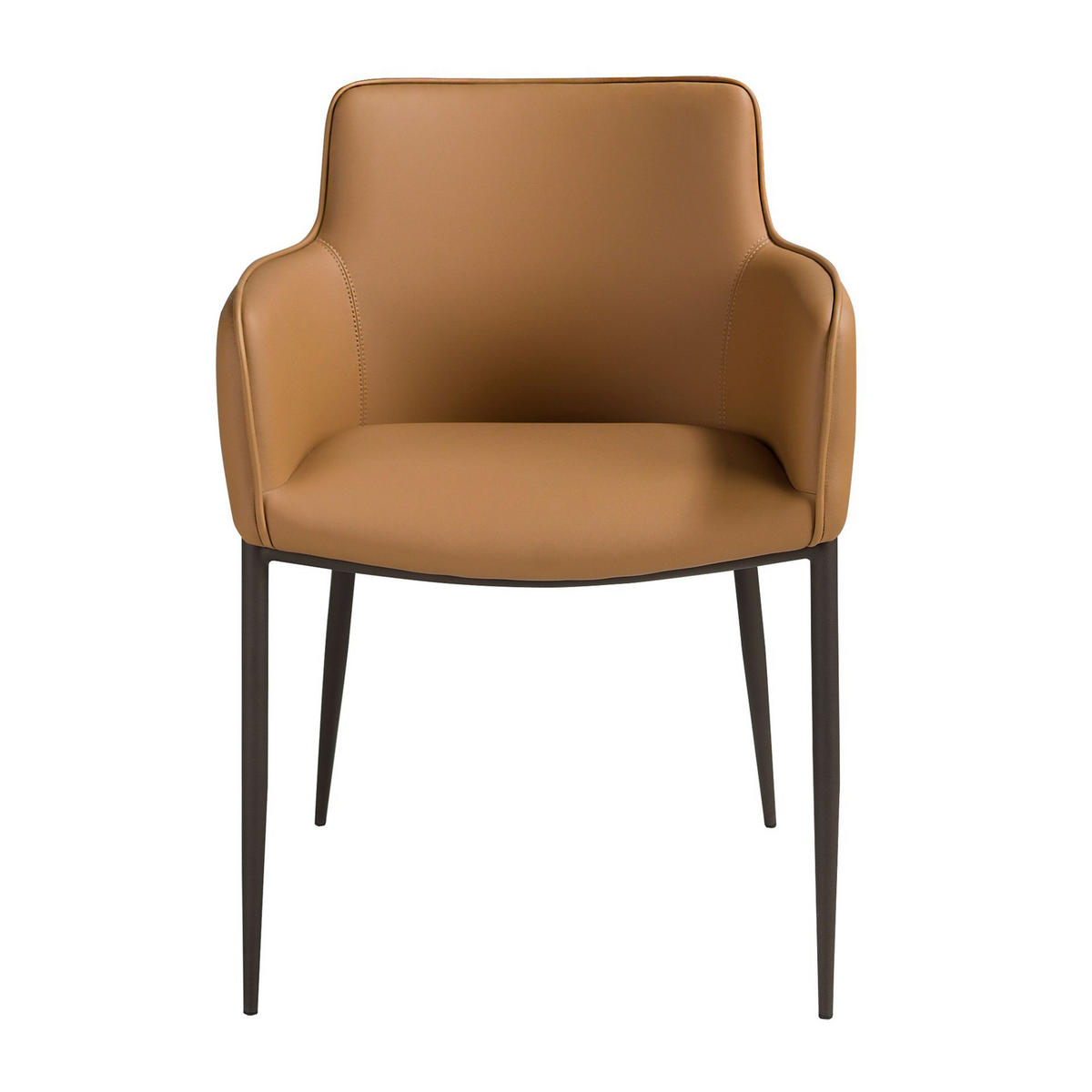 STUHL Braune Kunstledersessel 62/58/81 cm - Schwarz/Braun, Leder/Kunststoff (62/81/58cm) - ANGEL CERDA