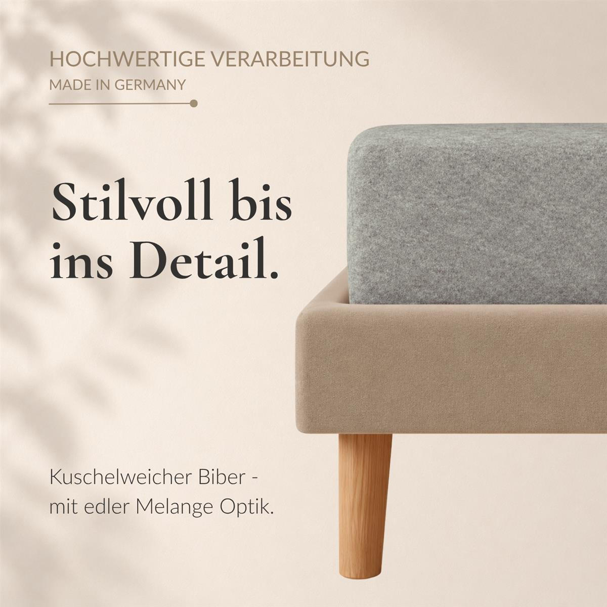 BIBER-SPANNBETTLAKEN 90x200 - 100x200 cm Made in Germany! Warme Winter Flanell Bettlaken aus 100% Baumwolle, Spannbetttuch Grau - Grau, Textil (90/200cm) - Carpe Sonno